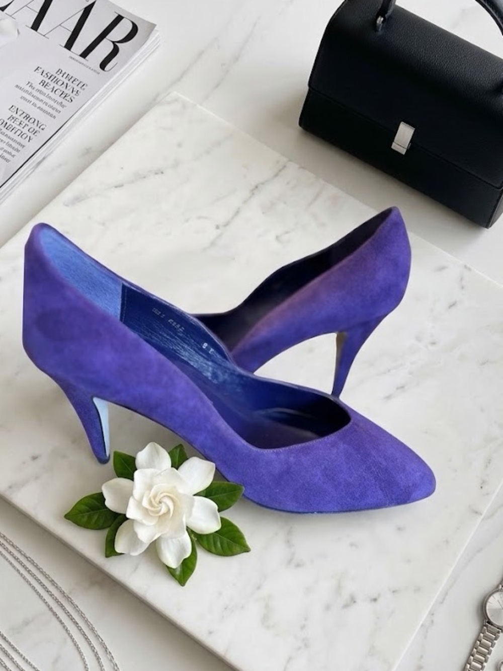 Vintage Worthington Purple Suede Heels - Size 8